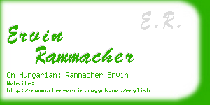 ervin rammacher business card